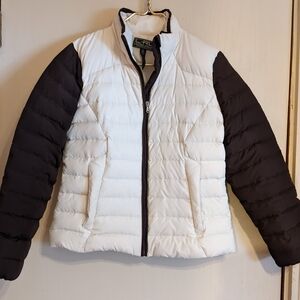 Women's White and Black Puffer Jacket